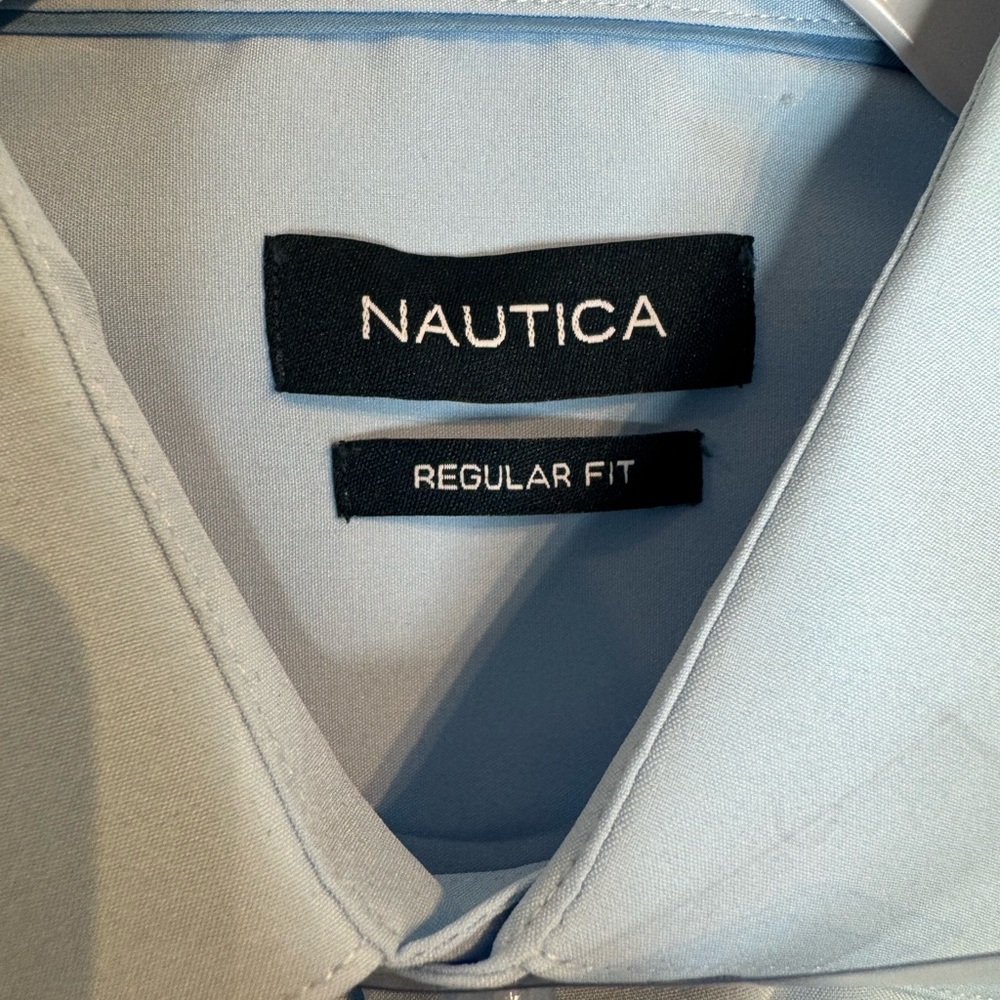 Mens Nautica button up stretchy performance super shirt size M